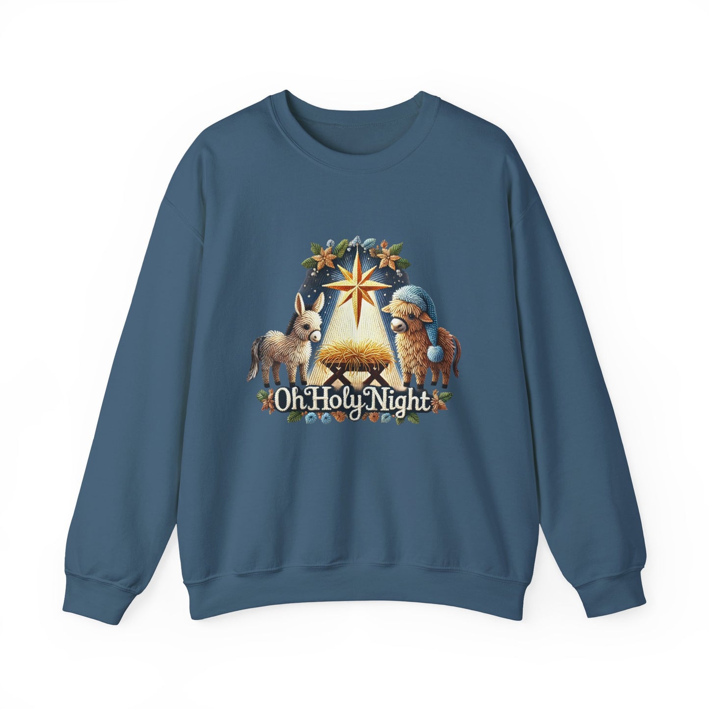 Oh Holy Night Sweatshirt Nativity Star Crewneck