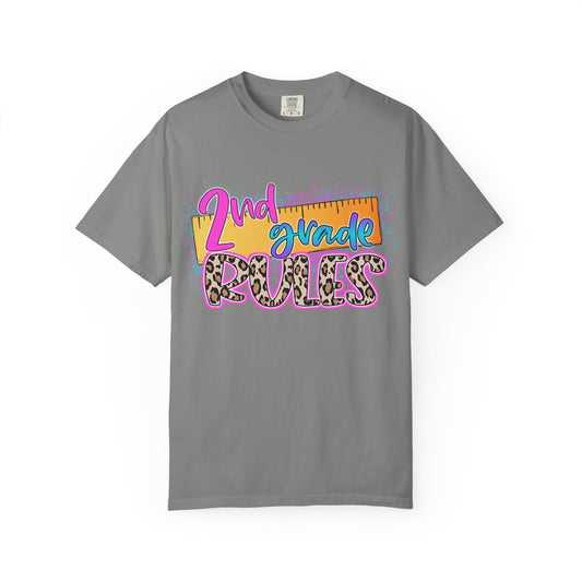 Second Grade Rules T-Shirt, Fun Shirt, Unisex Garment-Dyed Tee, Back to School Top, Teacher Gift