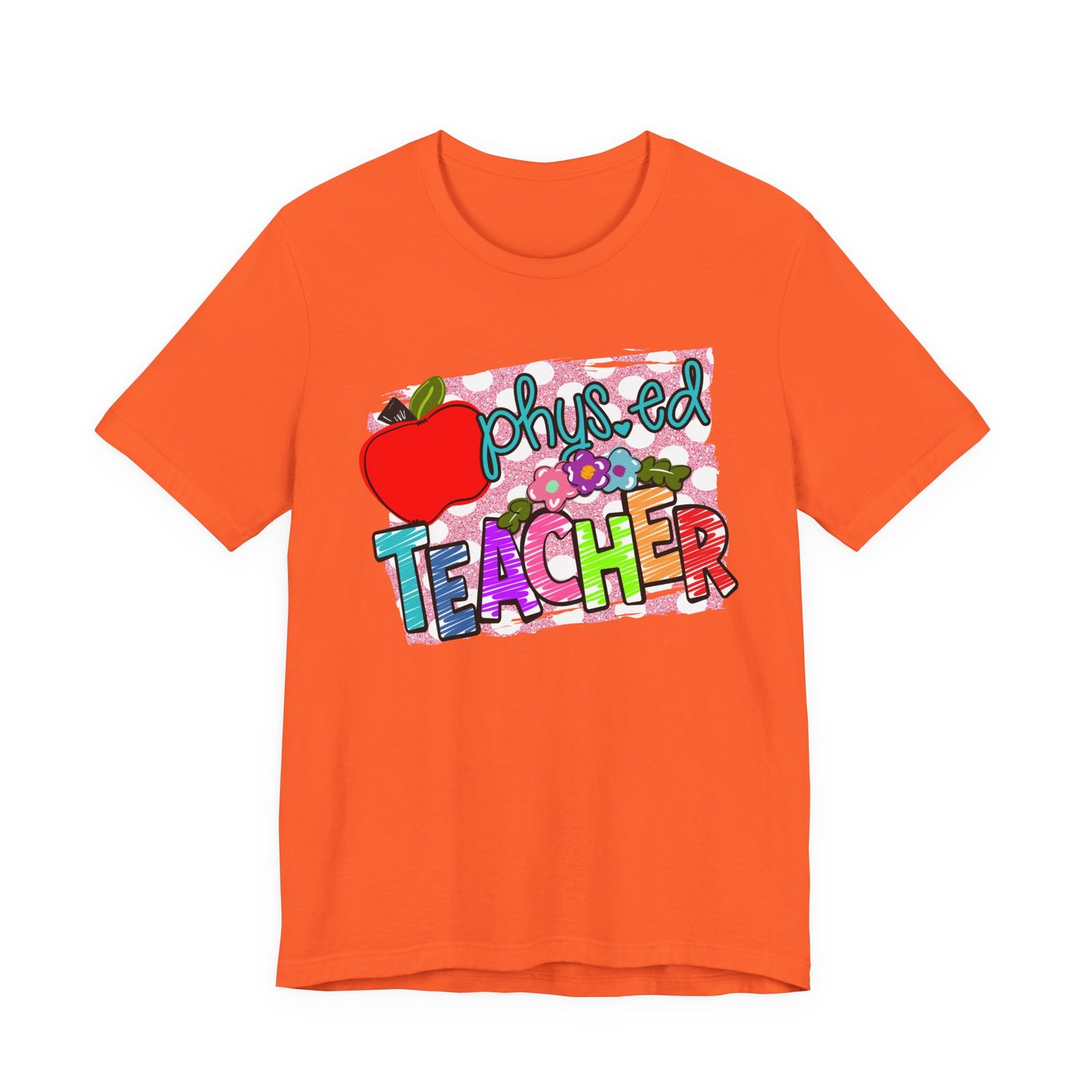 Colorful Faux Glitter Tee - PE Teacher