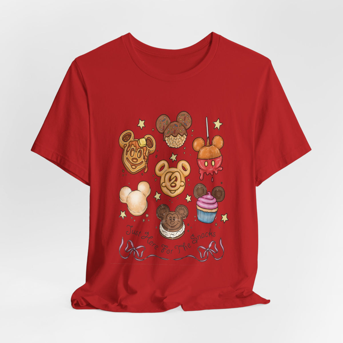 Snack Character T-Shirt — “Just Here for the Snacks” Graphic Tee
