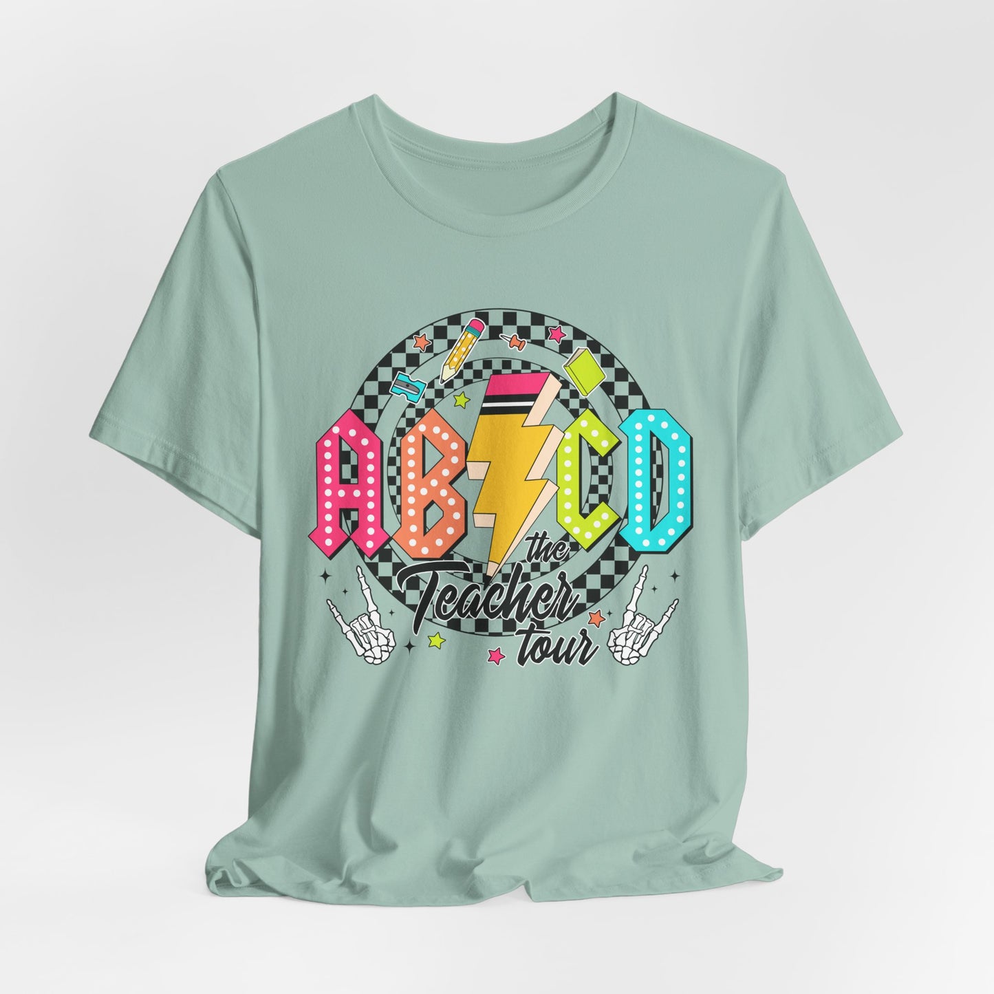 Retro ABCD Rock Tour Teacher Tee