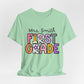 Personalized Colorful First Grade Teacher Graphic Tee