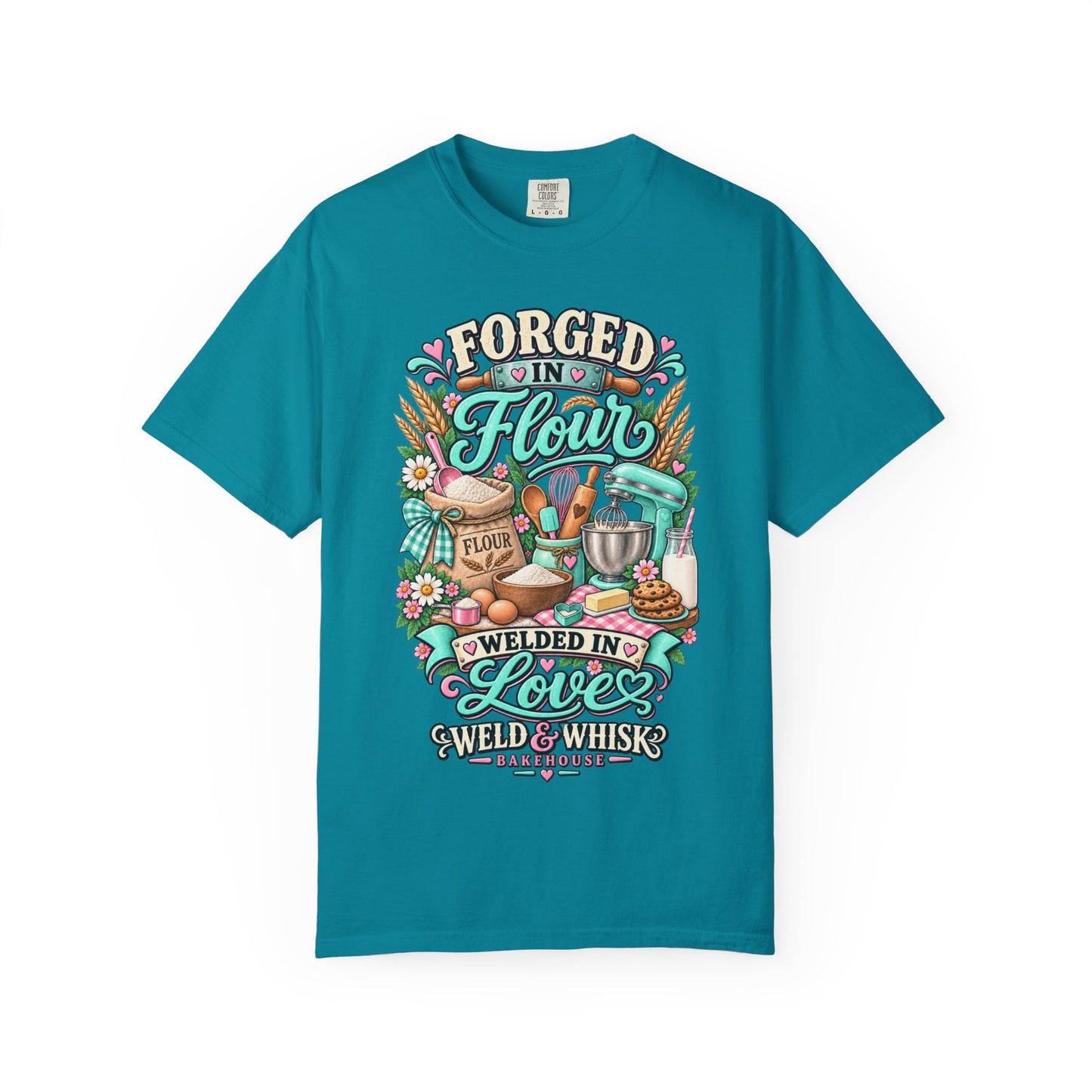 Baking T-Shirt - "Forged in Flour, Welded in Love" Vintage Kitchen Tee
