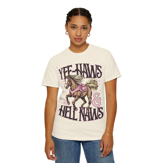 Yee-Haws & Hell Naws T-Shirt, Fun Horse Tee, Unisex Graphic Tee, Equestrian Gift, Western Fashion, Casual T-Shirt