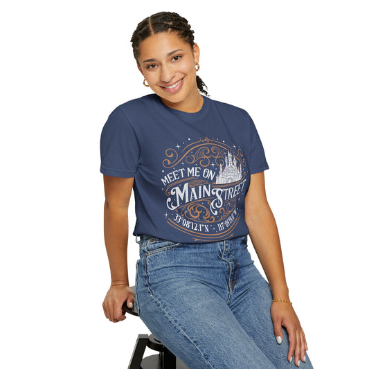 Meet Me On Main Street T-Shirt — Vintage Castle Graphic Tee with Coordinates