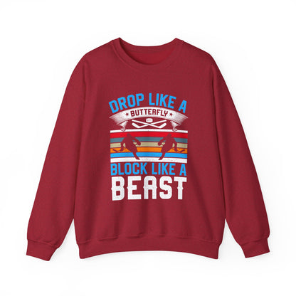 Drop Like a Butterfly, Block Like a Beast Hockey Crewneck Sweatshirt