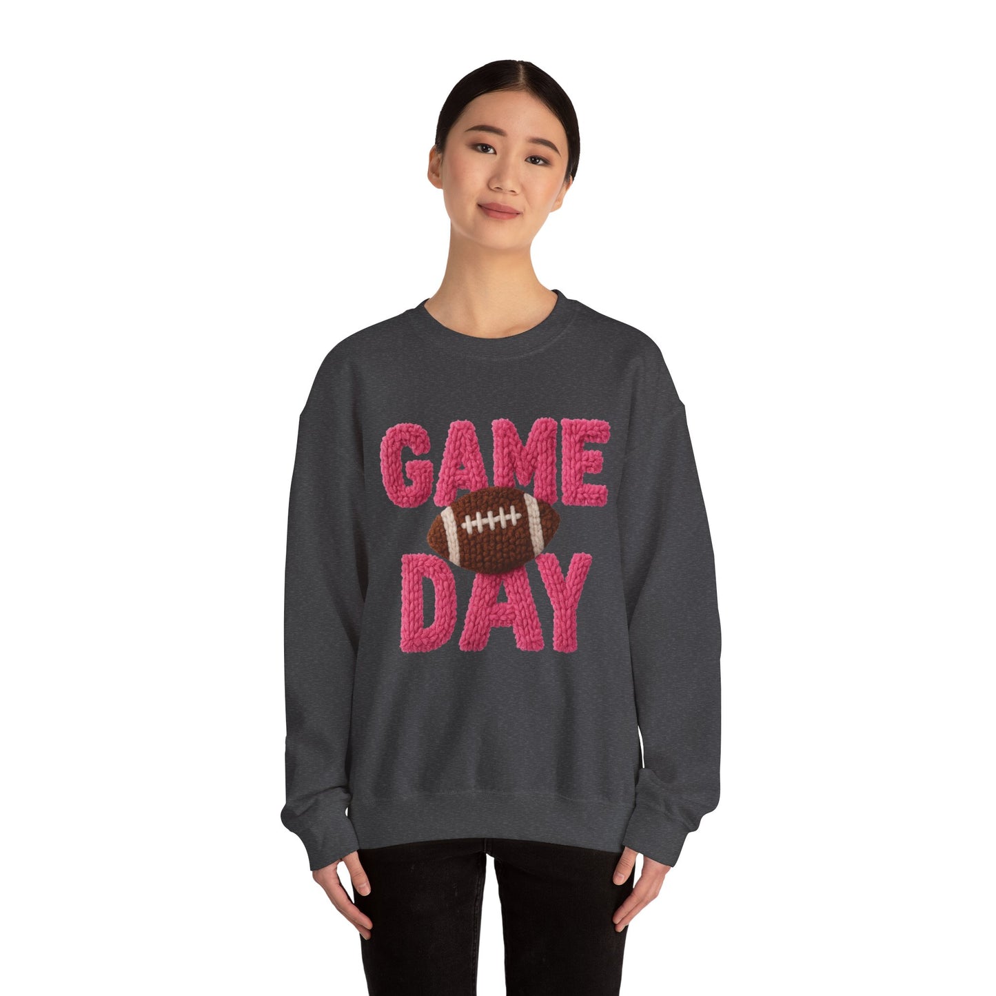 Game Day Football Yarn Crewneck Sweatshirt