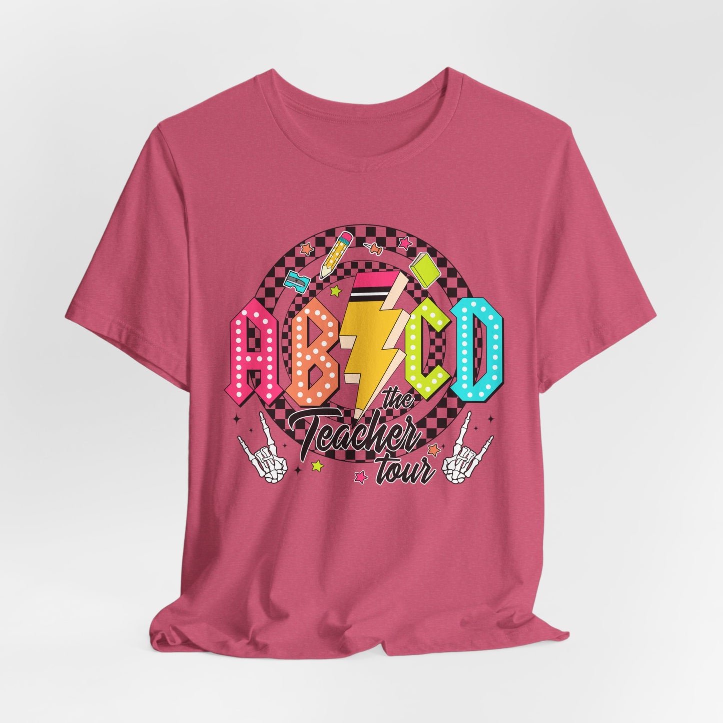 Retro ABCD Rock Tour Teacher Tee
