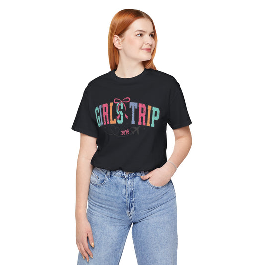 Girls' Trip Tee — Retro Pastel Travel Graphic T‑Shirt (2026)