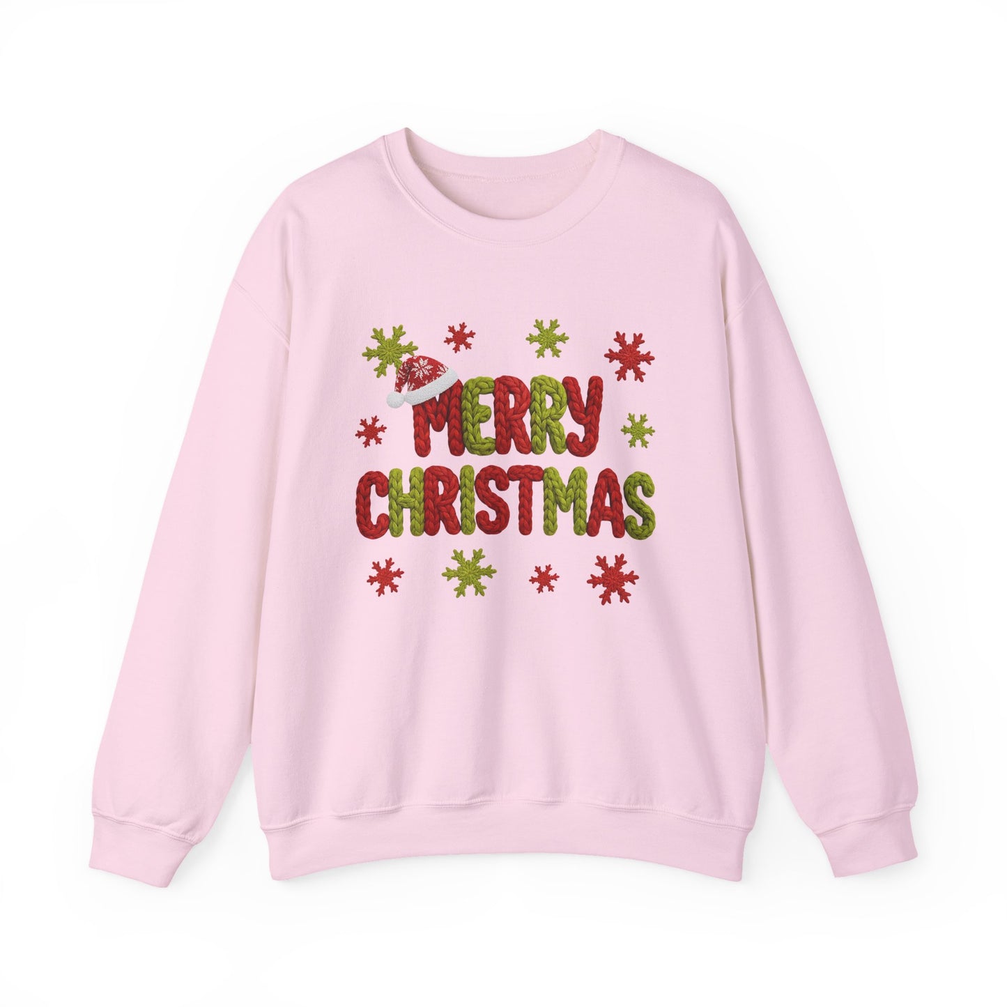 Merry Christmas Festive Yarn Holiday Sweatshirt Christmas Crewneck