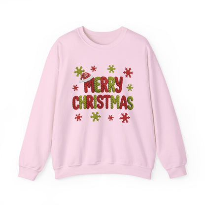 Merry Christmas Festive Yarn Holiday Sweatshirt Christmas Crewneck