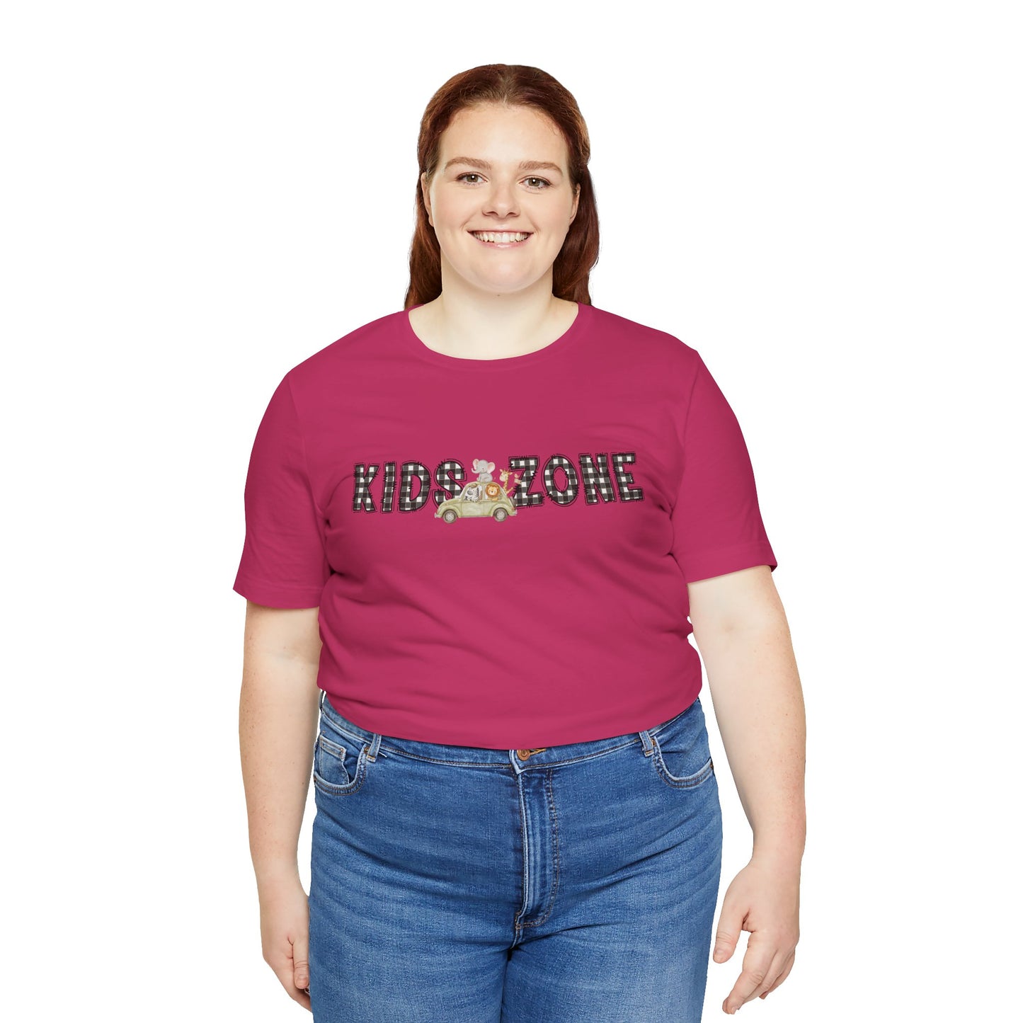 Kids Zone Daycare T-Shirt — Checkered Safari