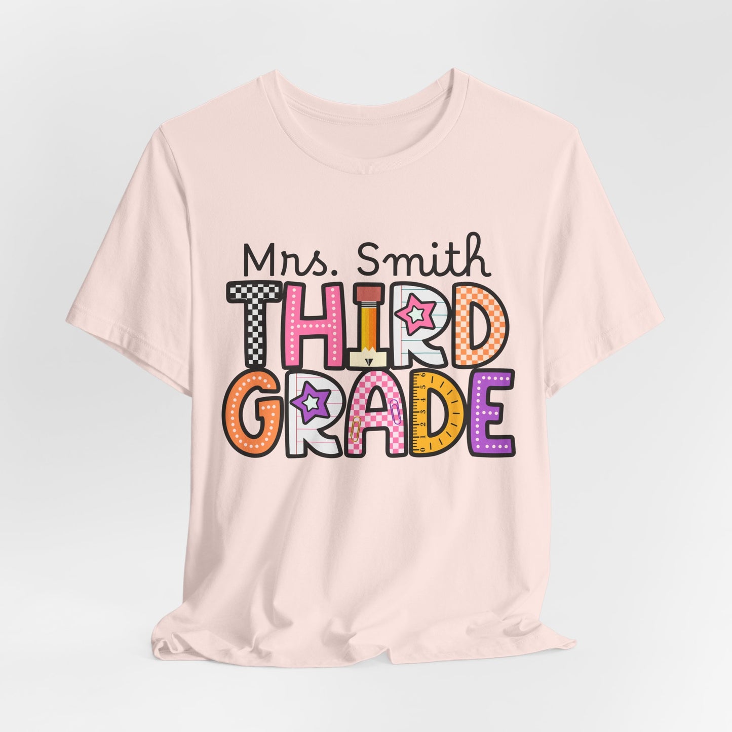 Personalized Fourth Grade Teacher Graphic Tee