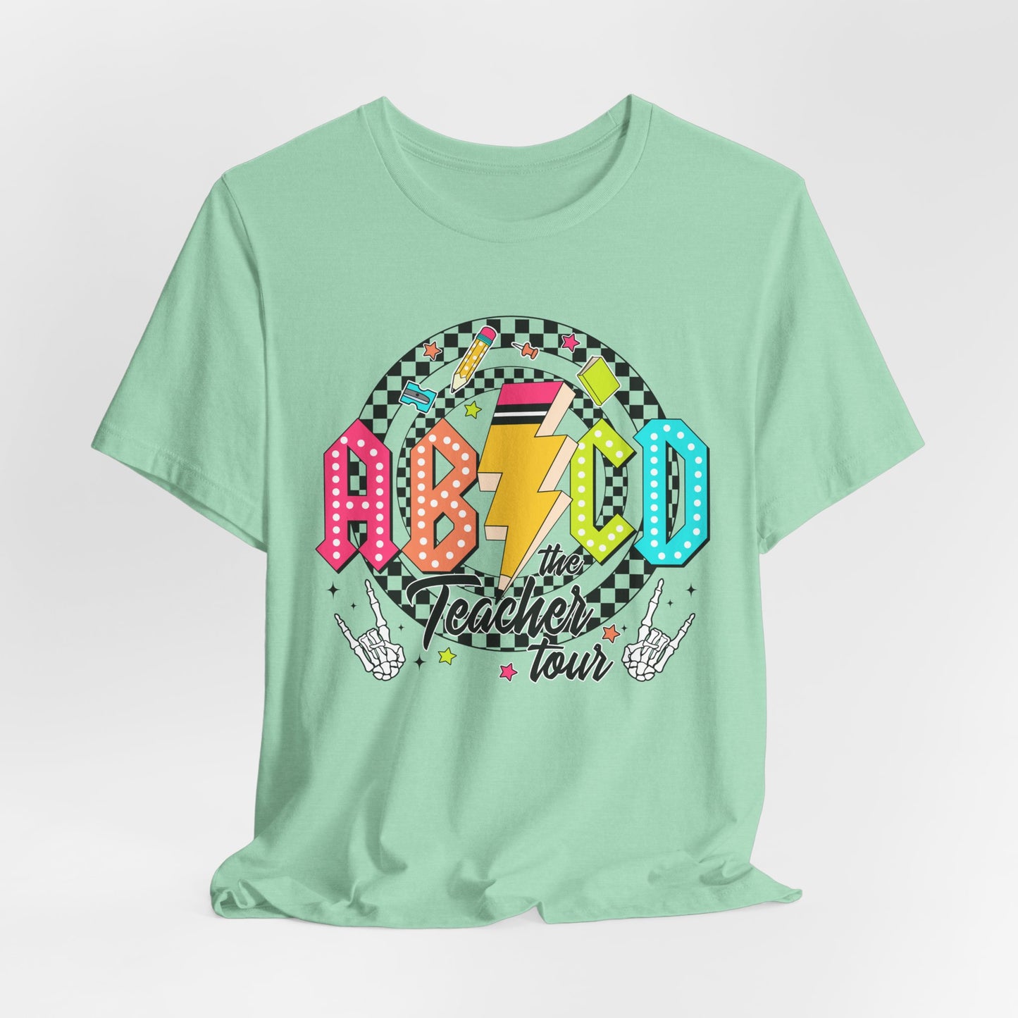 Retro ABCD Rock Tour Teacher Tee