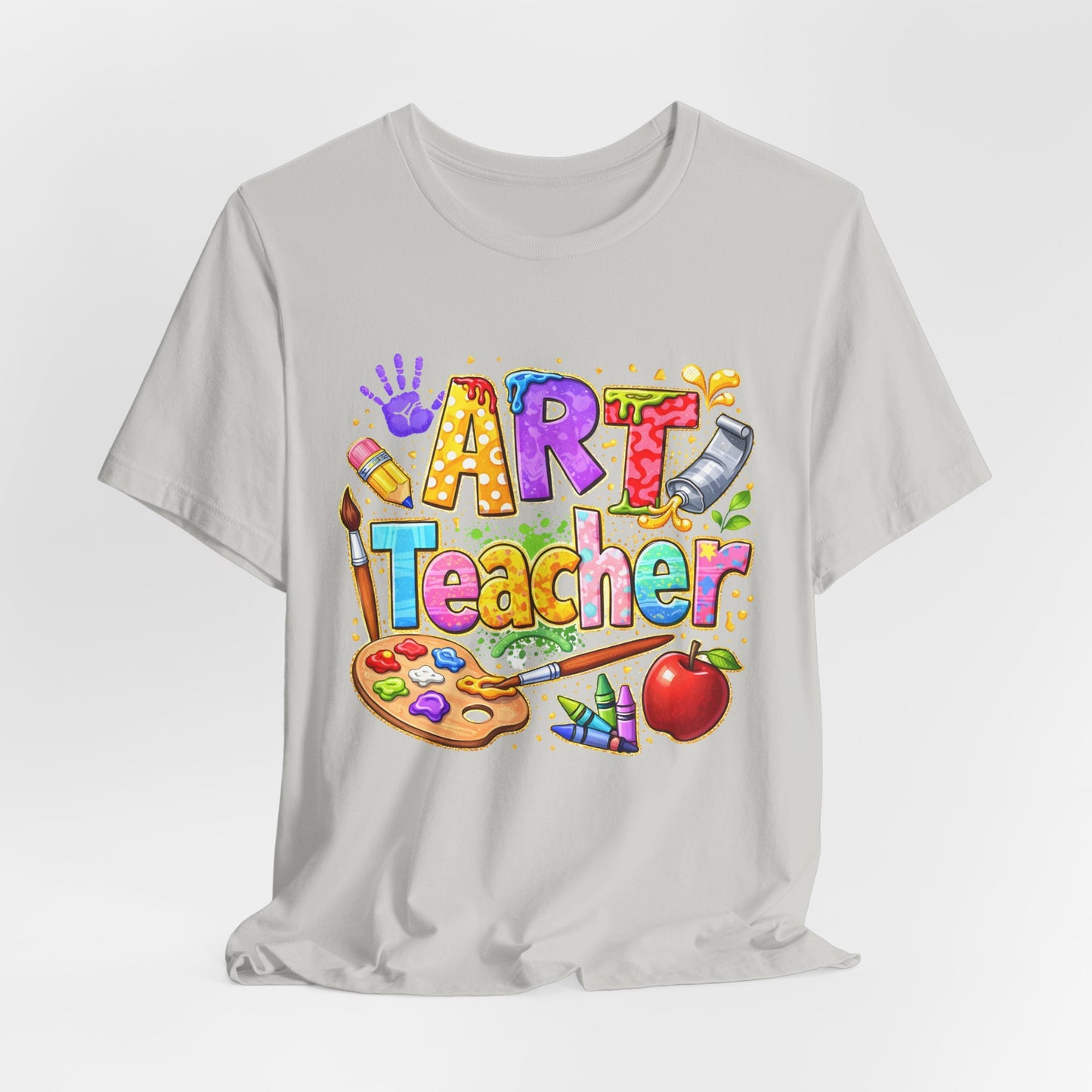 Colorful Palette & Supplies Art Teacher Tee