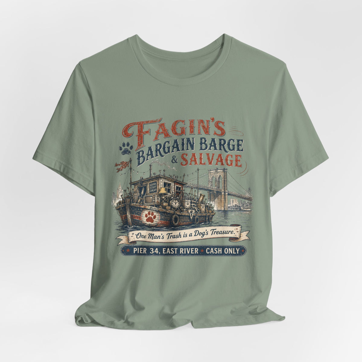 Fagin’s Bargain Barge Tee — Vintage Salvage Pier 34 East River Graphic Shirt