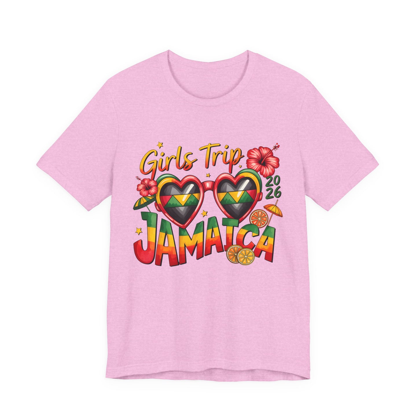 Jamaica Girls Trip T-Shirt 2026 – Tropical Heart Sunglasses Beach Tee