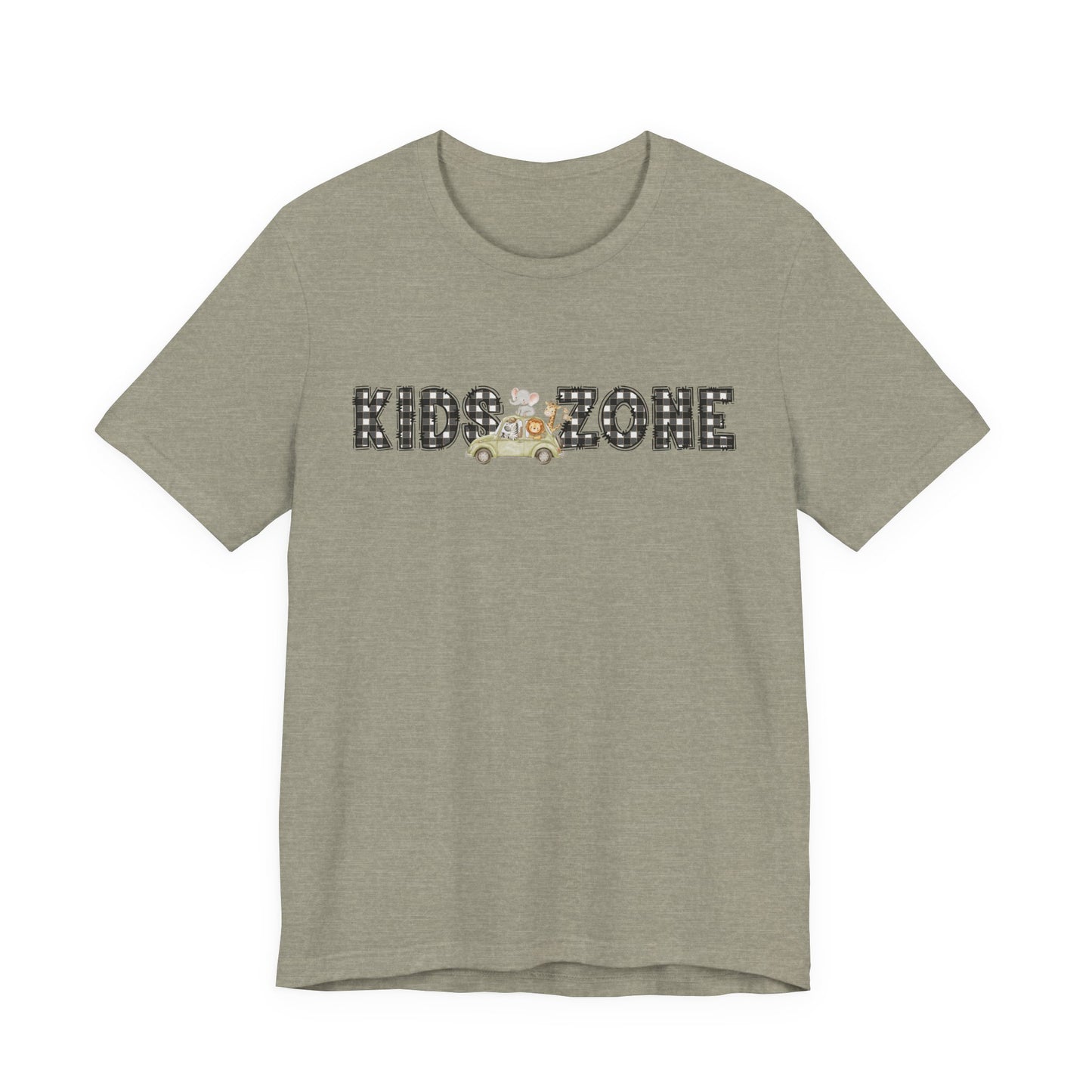 Kids Zone Daycare T-Shirt — Checkered Safari