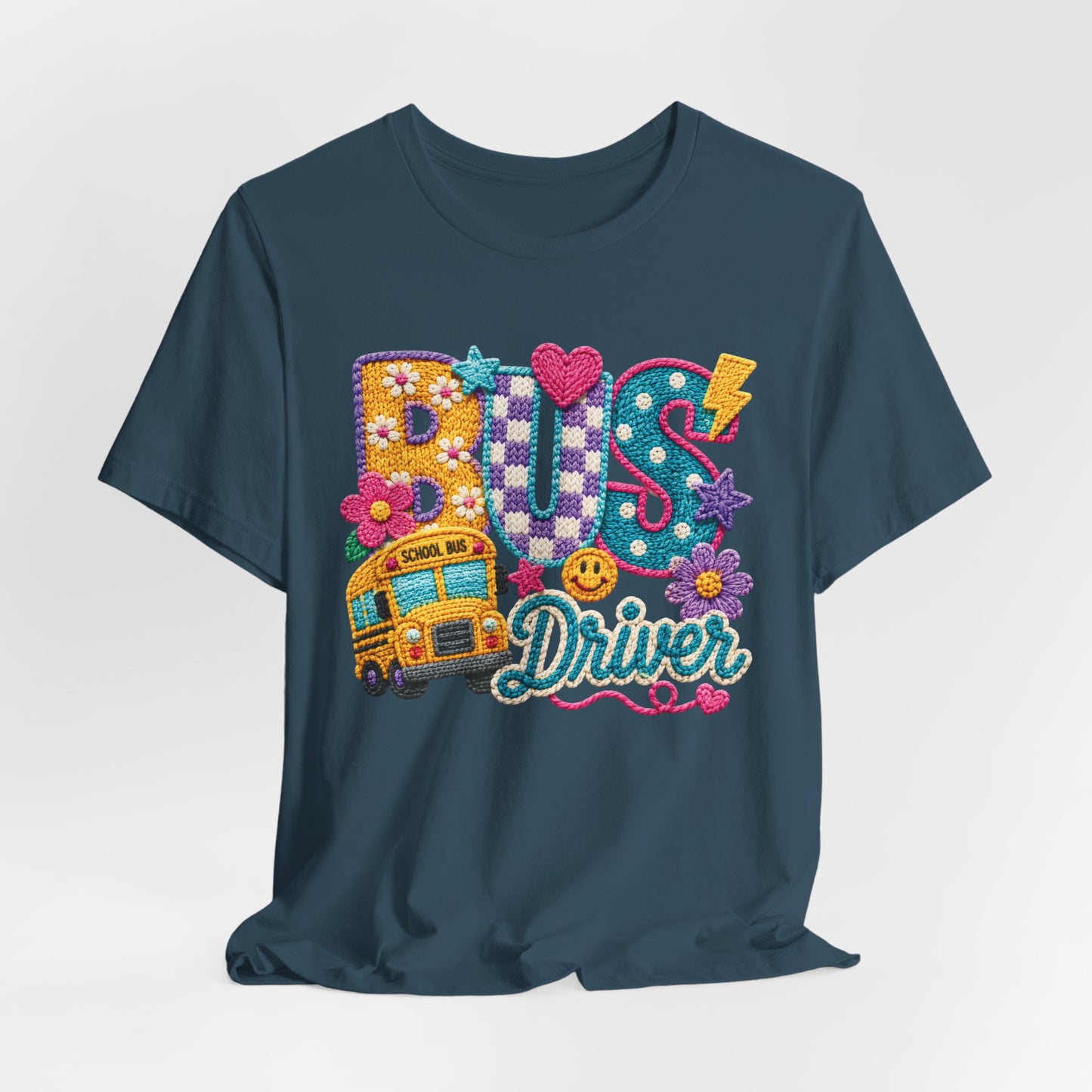 Bus Driver T-Shirt – Colorful School Bus Graphic Tee for Teachers & Drivers