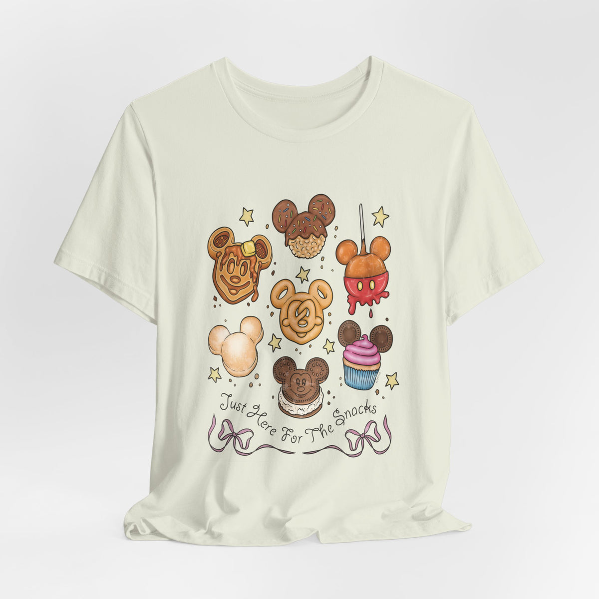 Snack Character T-Shirt — “Just Here for the Snacks” Graphic Tee