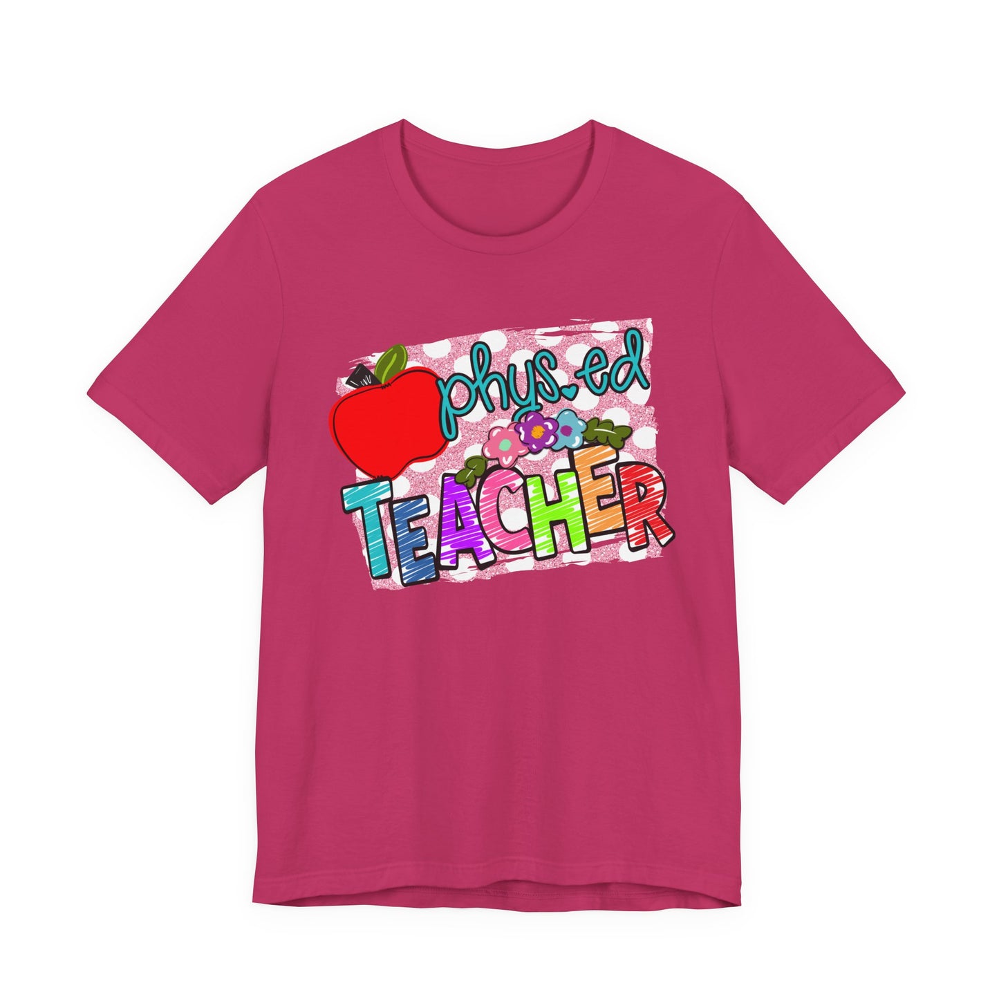 Colorful Faux Glitter Tee - PE Teacher