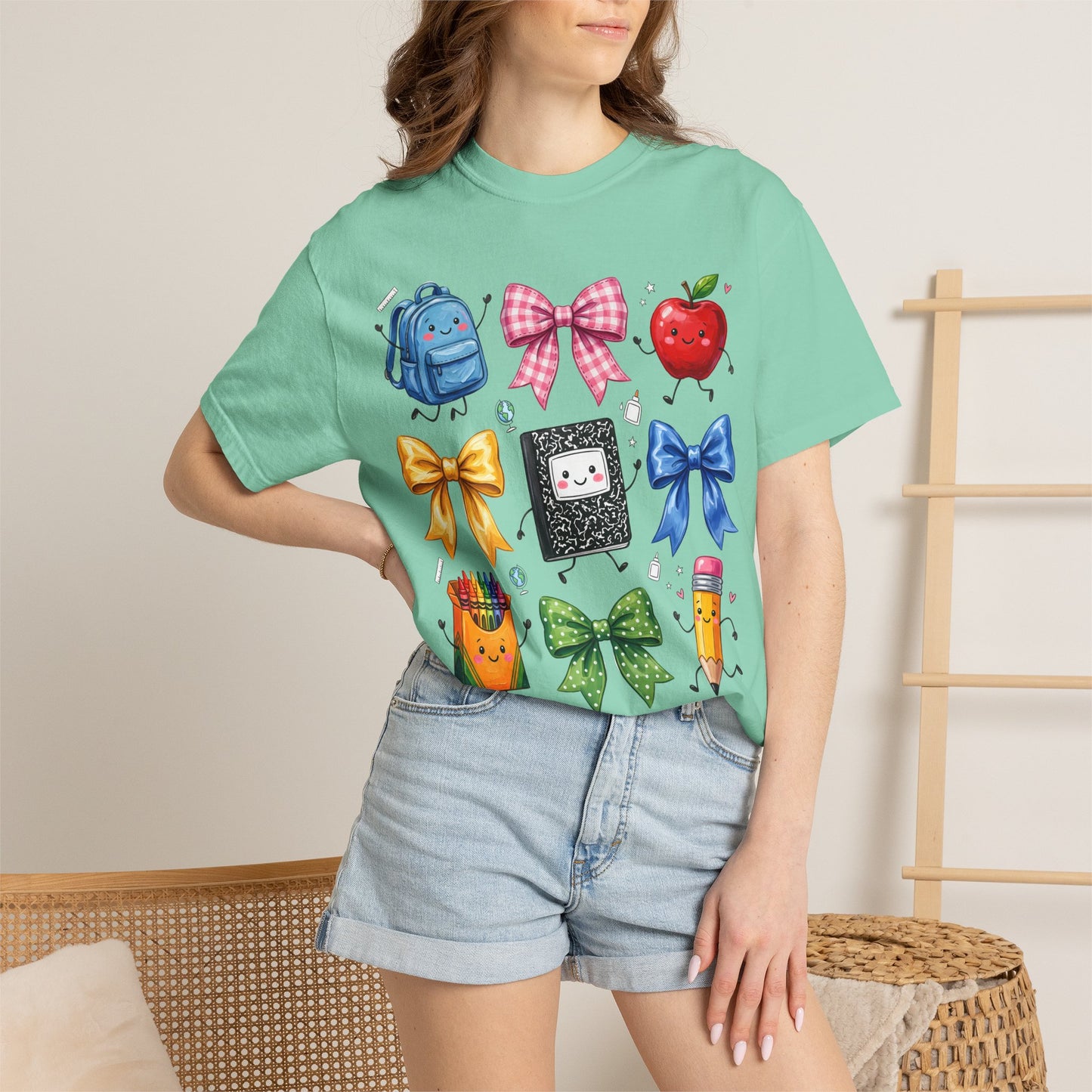 Back-to-School Cute School Supplies Doodles Graphic Tee