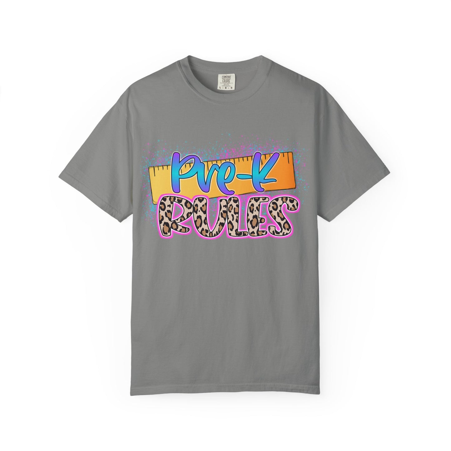 Pre-K Rules T-Shirt, Fun Preschool Shirt, Unisex Garment-Dyed Tee, Back to School Top, Teacher Gift