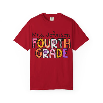 Personalized Fourth Grade Teacher T-Shirt