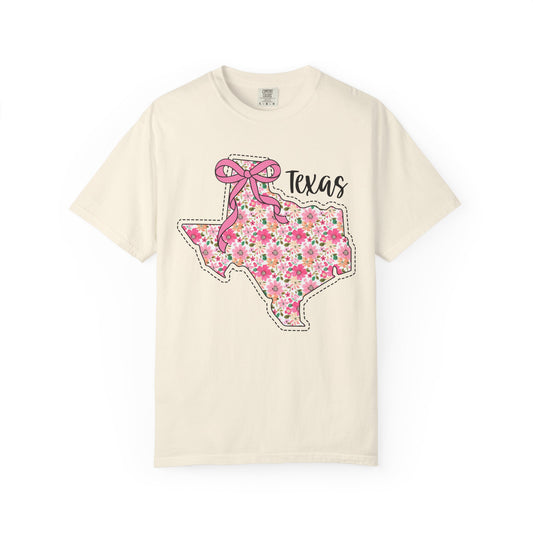 Texas Floral T-Shirt | Unisex Garment-Dyed Tee | Southern Charm Apparel, Gift for Texans, Casual Wear, Spring/Summer Fashion