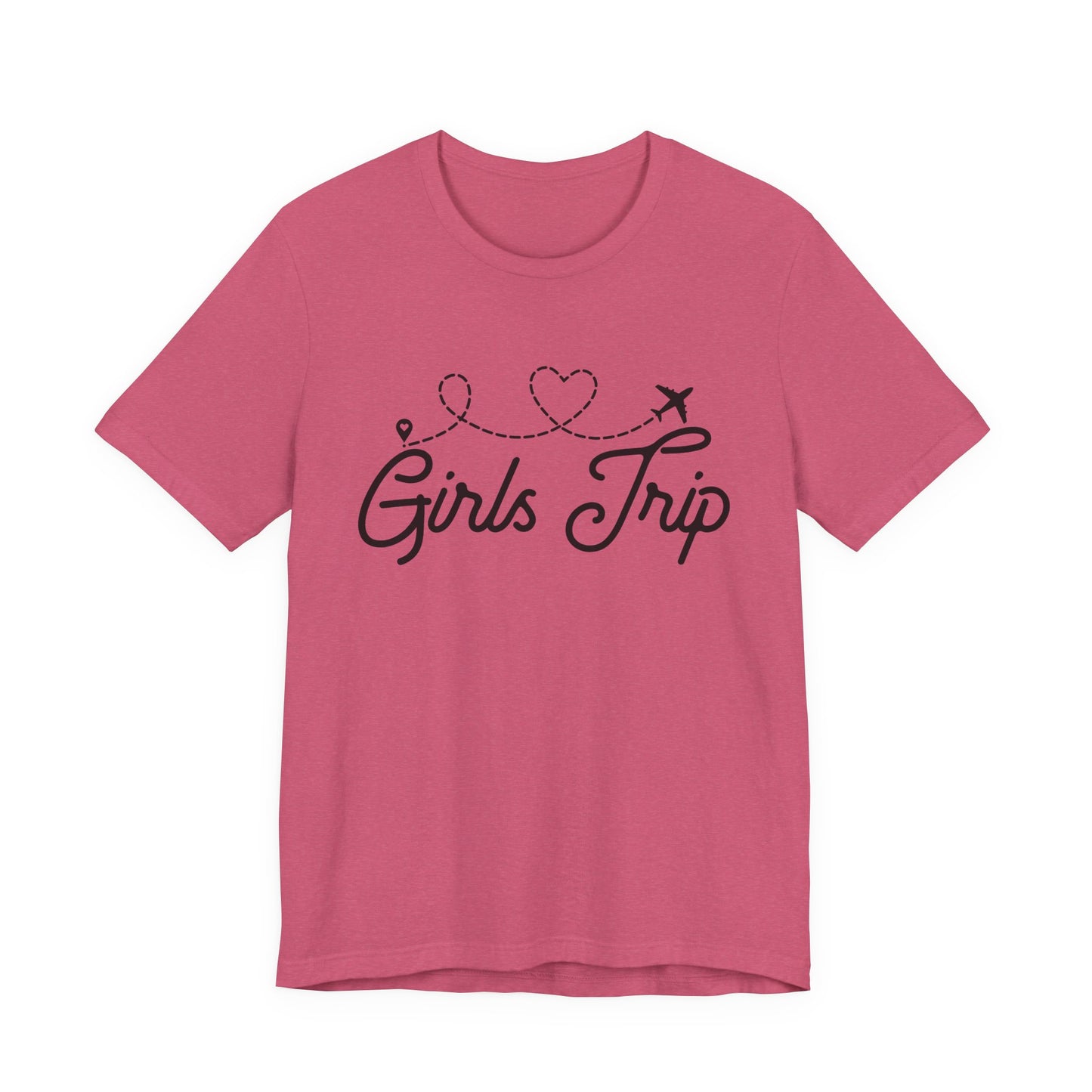 Girls Trip T-Shirt — Cute Plane Heart Graphic Tee for Bachelorette & Vacation