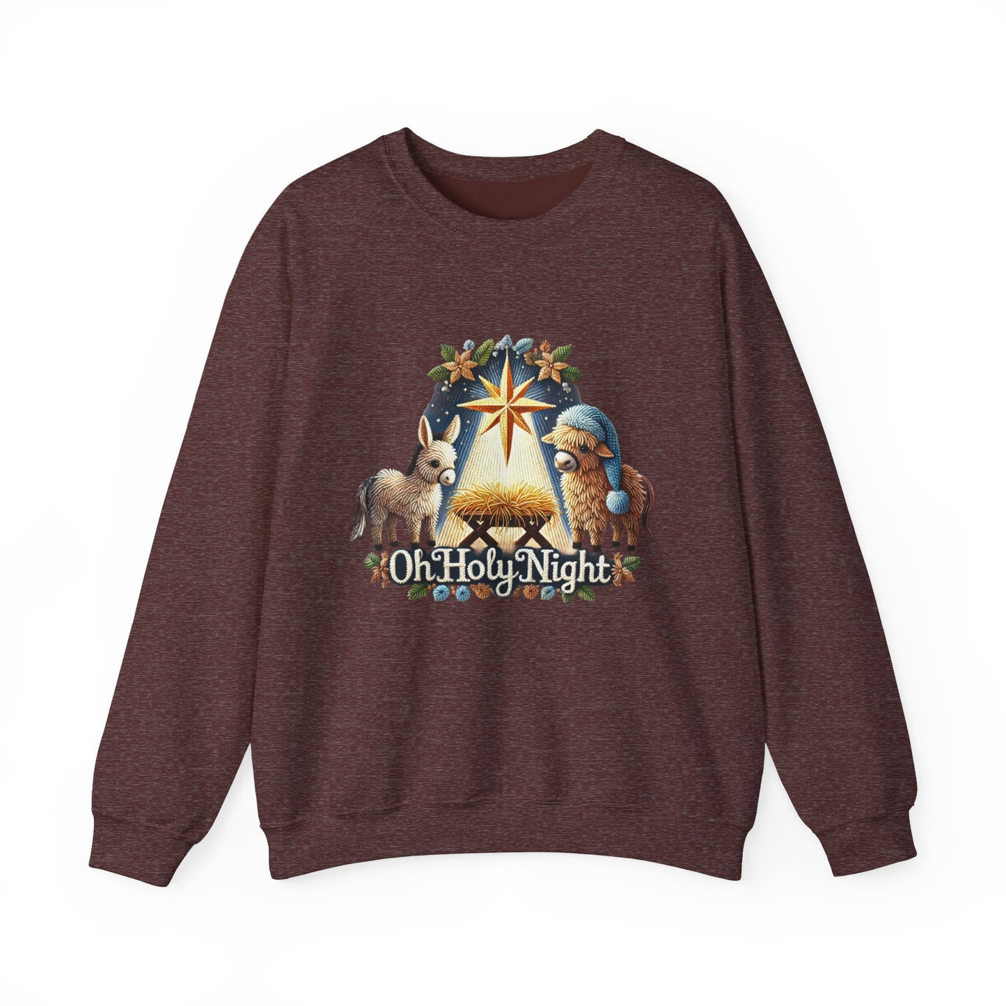 Oh Holy Night Sweatshirt Nativity Star Crewneck