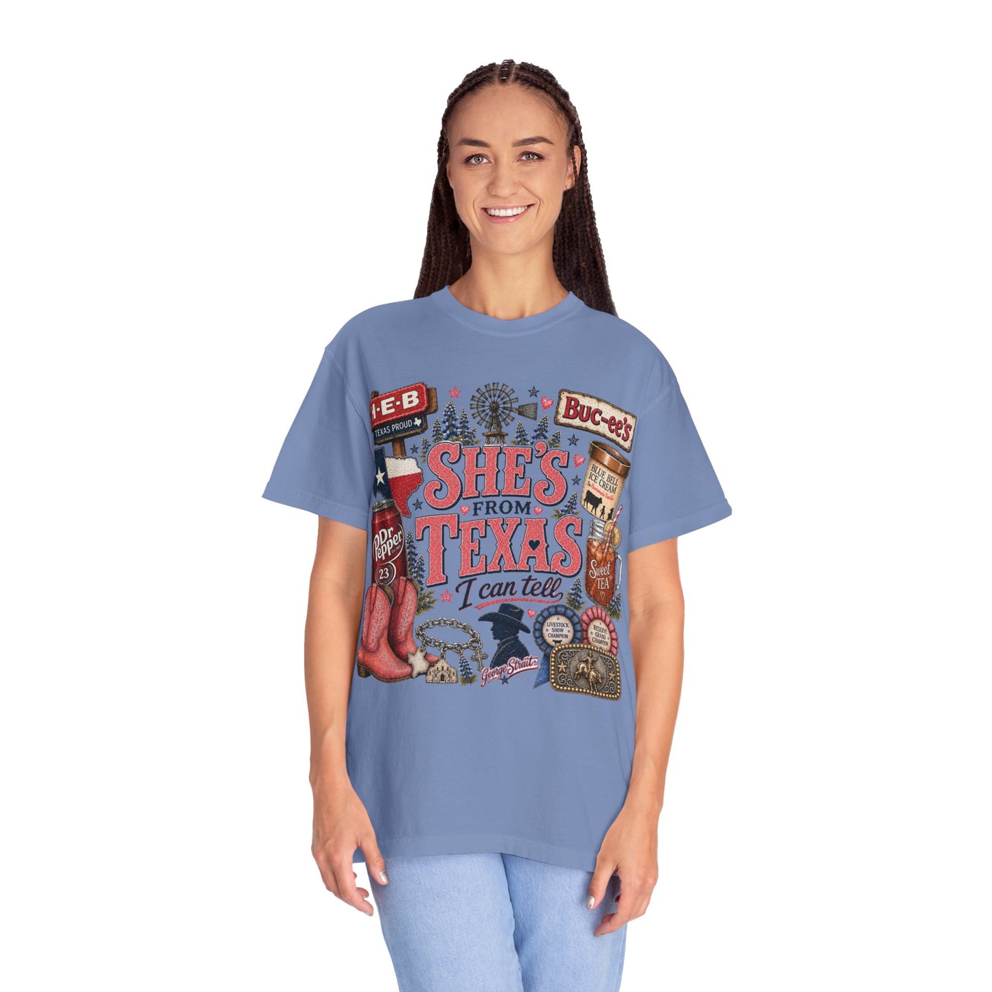 She's From Texas Graphic T-Shirt — Texas Pride Retro Icons Design