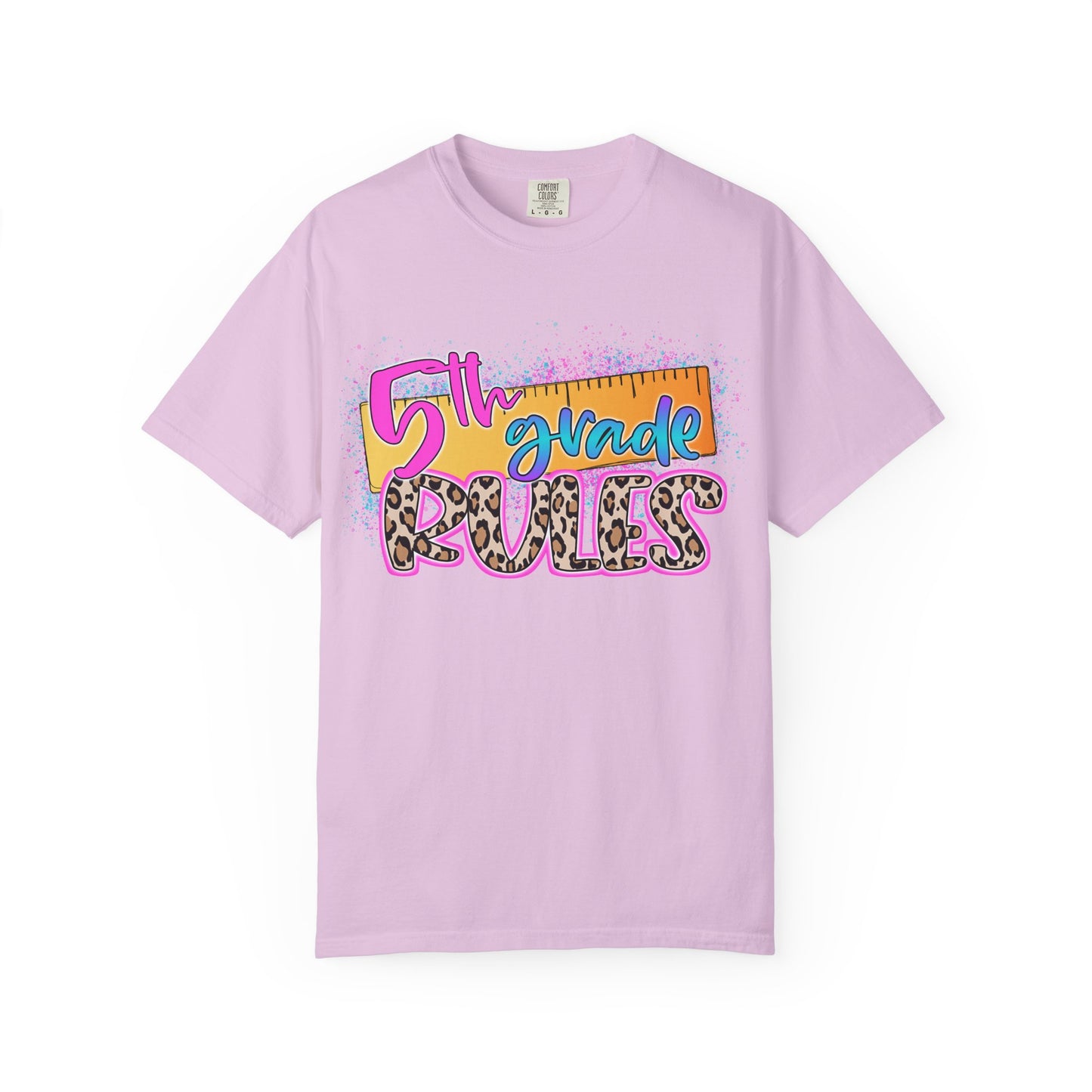 Fifth Grade Rules T-Shirt, Fun Shirt, Unisex Garment-Dyed Tee, Back to School Top, Teacher Gift