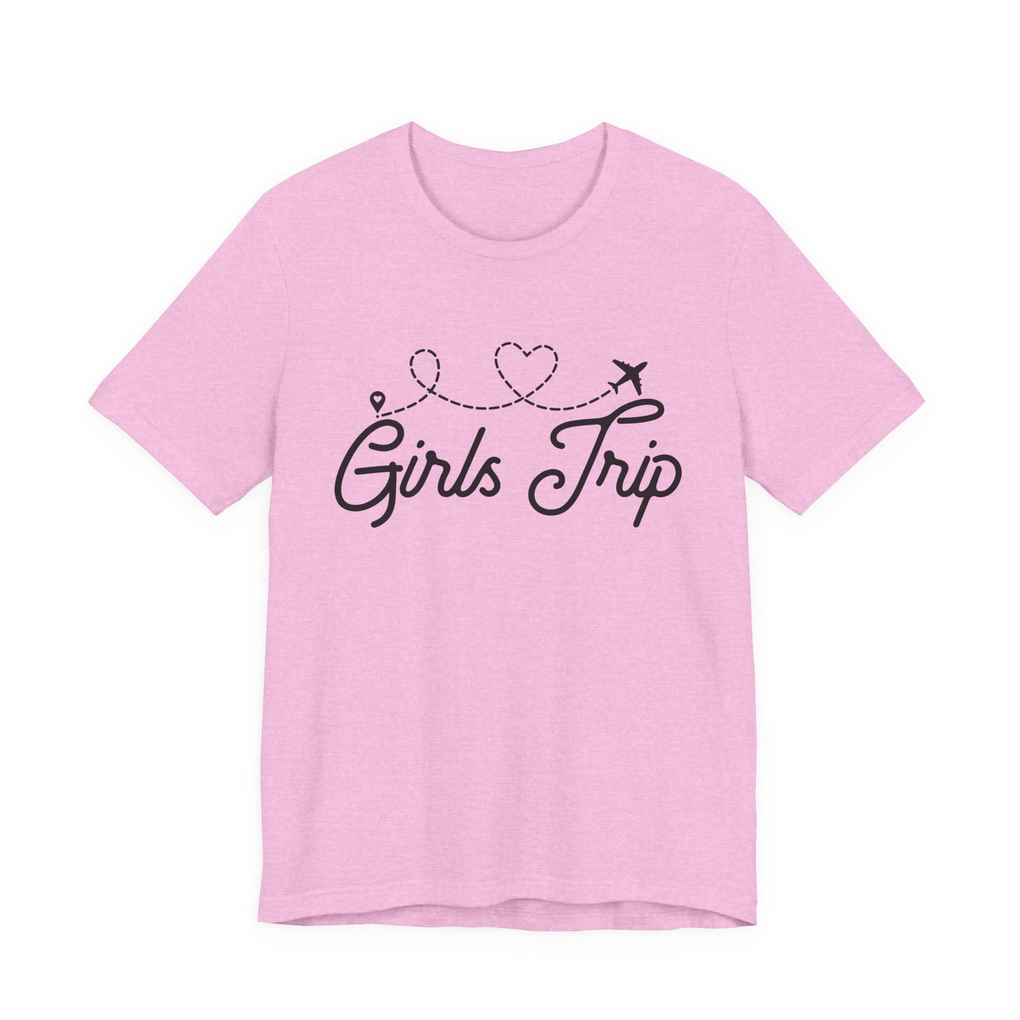 Girls Trip T-Shirt — Cute Plane Heart Graphic Tee for Bachelorette & Vacation
