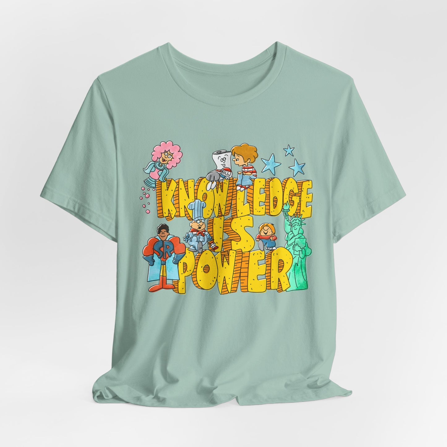 Knowledge Is Power Retro Vintage Graphic Tee