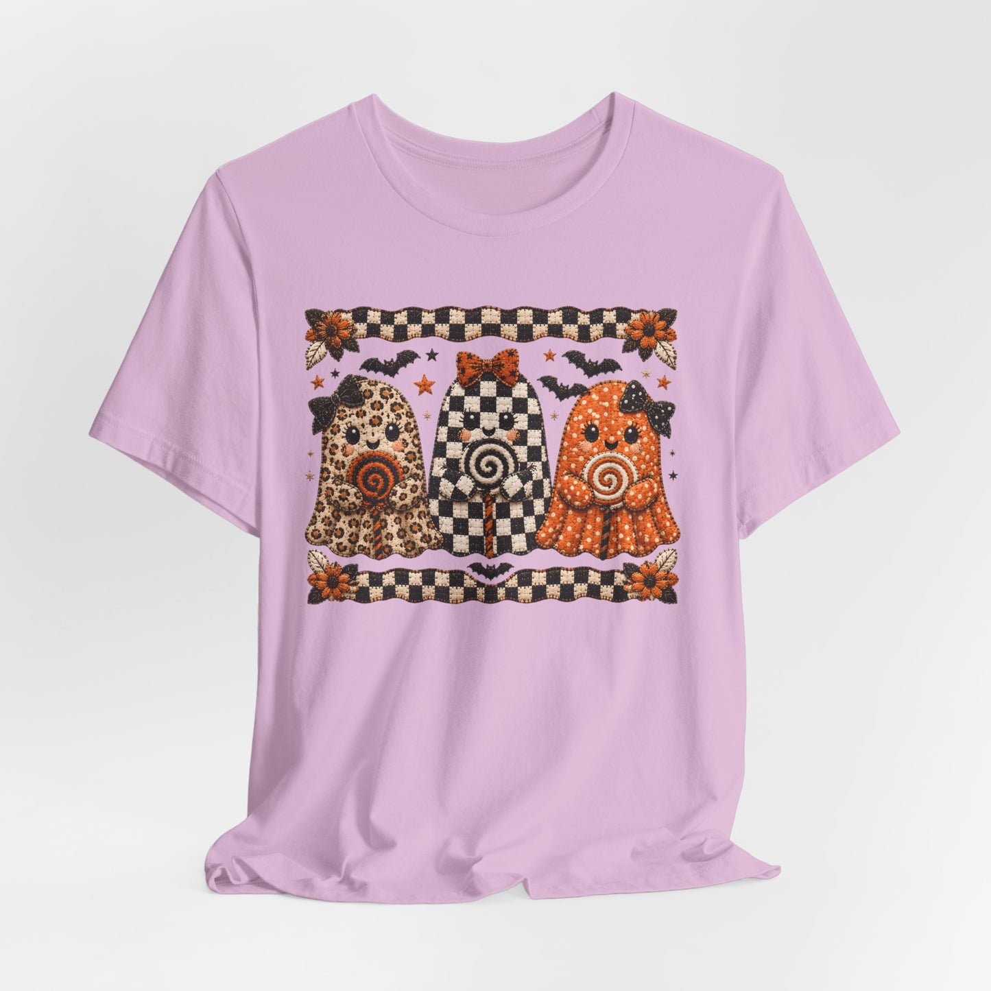 Spooky Halloween Folk Art Ghost Trio T-Shirt