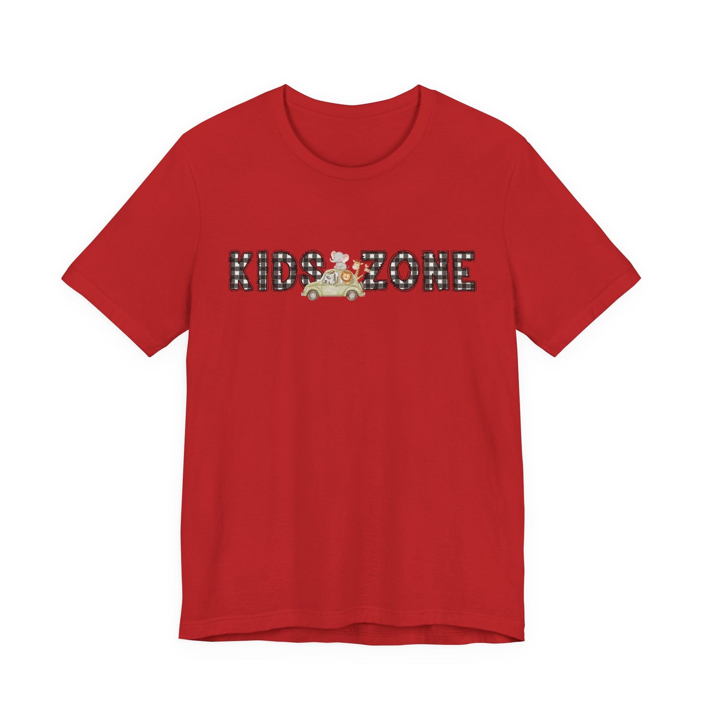 Kids Zone Daycare T-Shirt — Checkered Safari