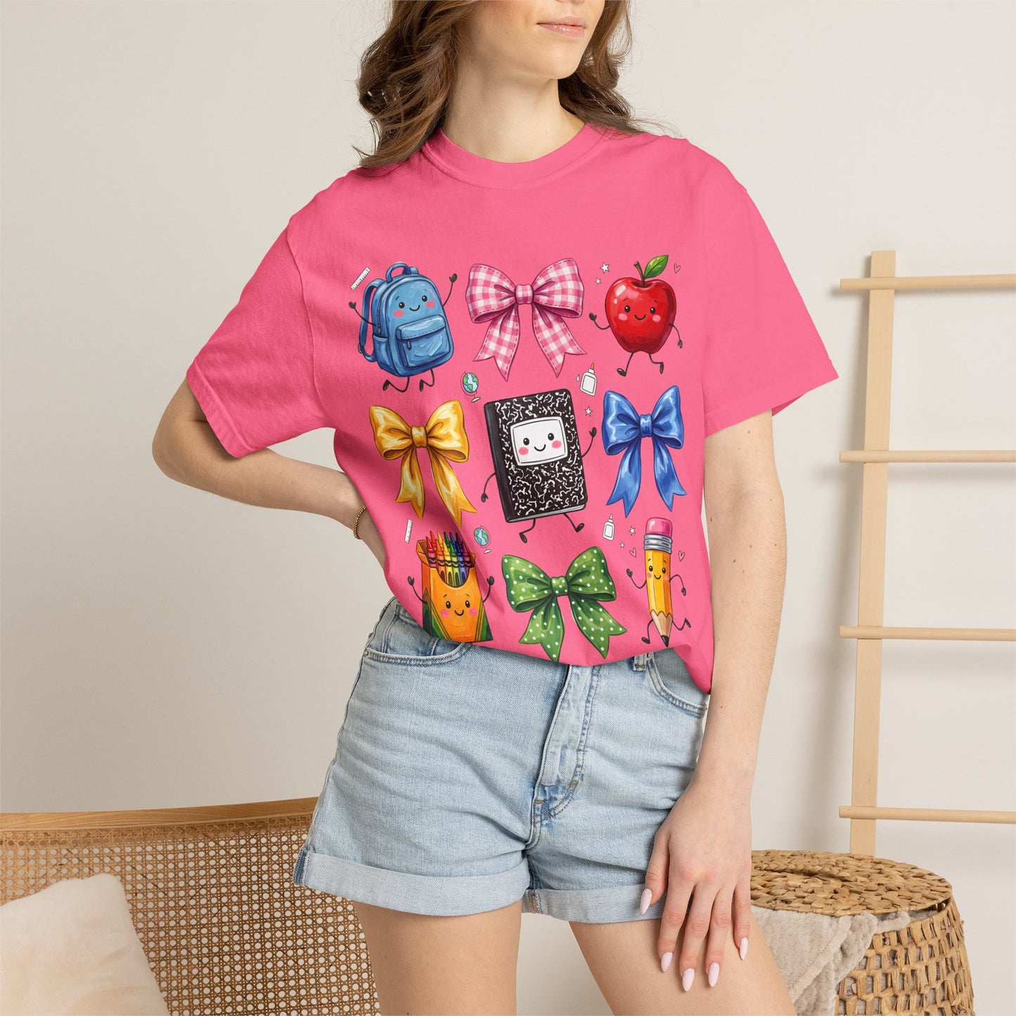 Back-to-School Cute School Supplies Doodles Graphic Tee