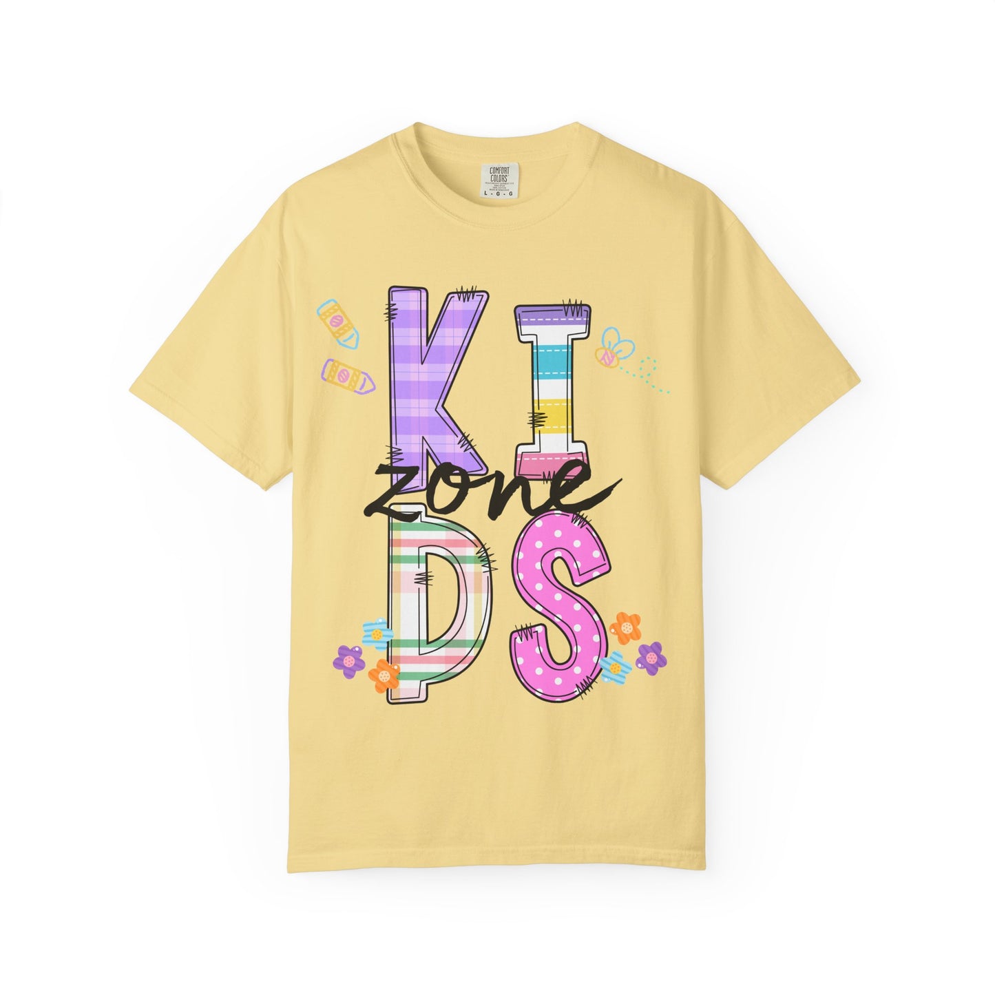 Kids Zone Daycare Comfort Colors Tee - Spring Pastels Stacked
