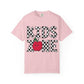 Kids Zone T-Shirt — Checkerboard Text with Cute Apple Graphic