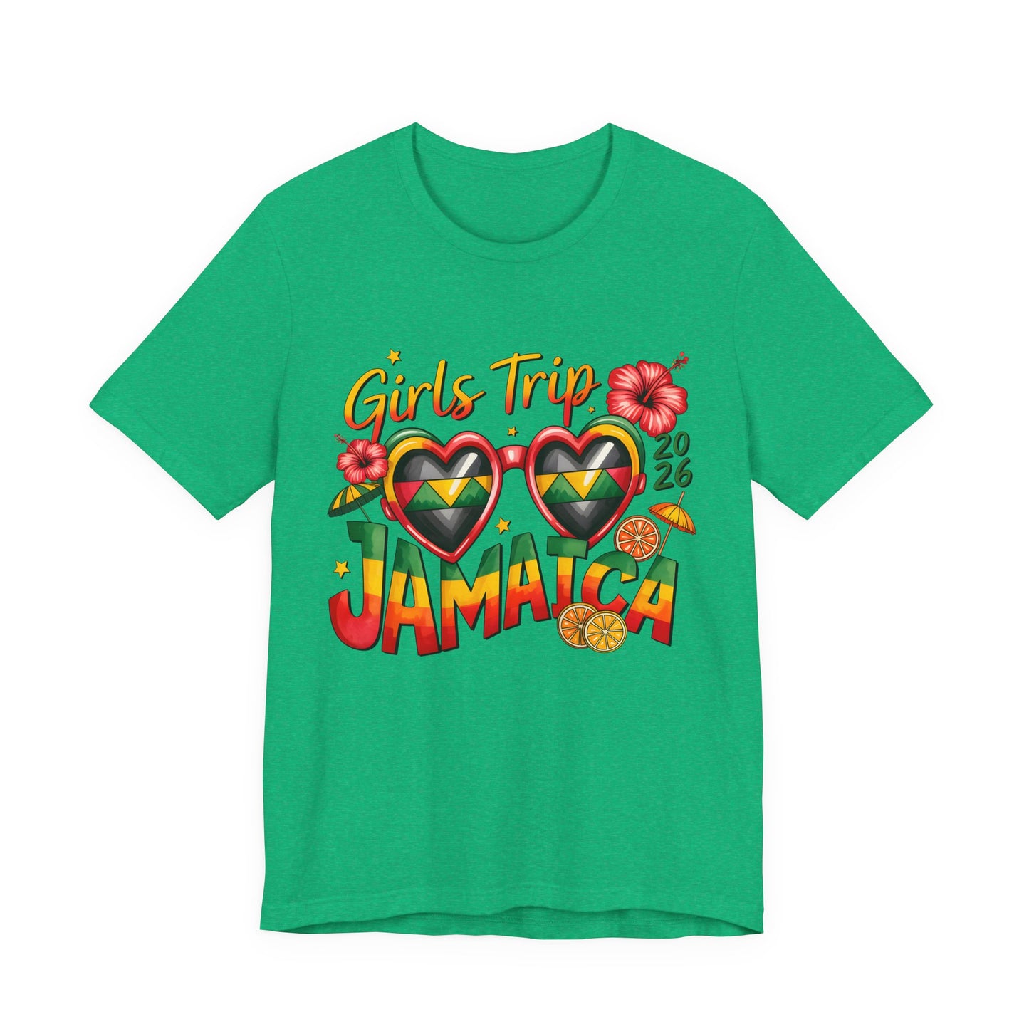 Jamaica Girls Trip T-Shirt 2026 – Tropical Heart Sunglasses Beach Tee