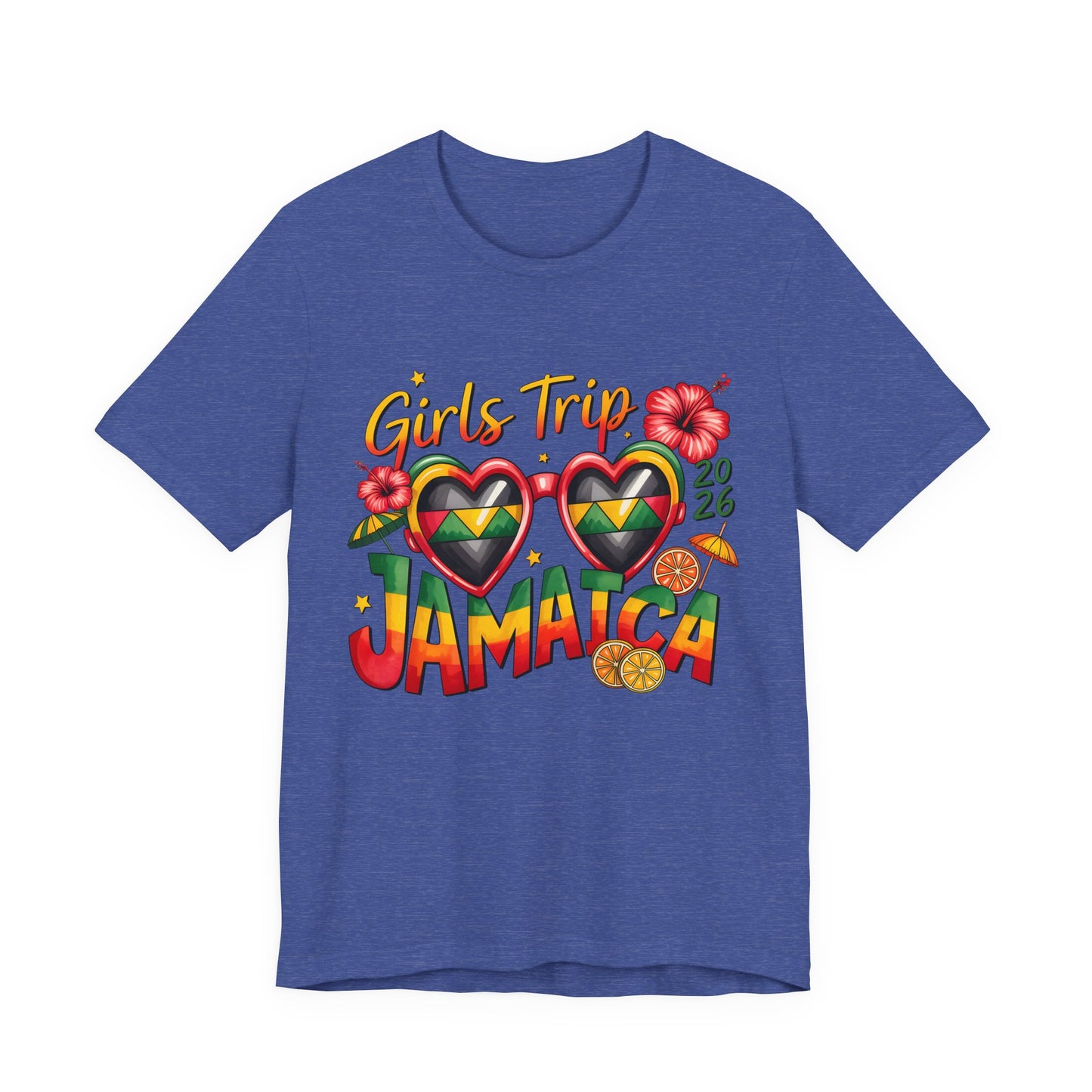 Jamaica Girls Trip T-Shirt 2026 – Tropical Heart Sunglasses Beach Tee