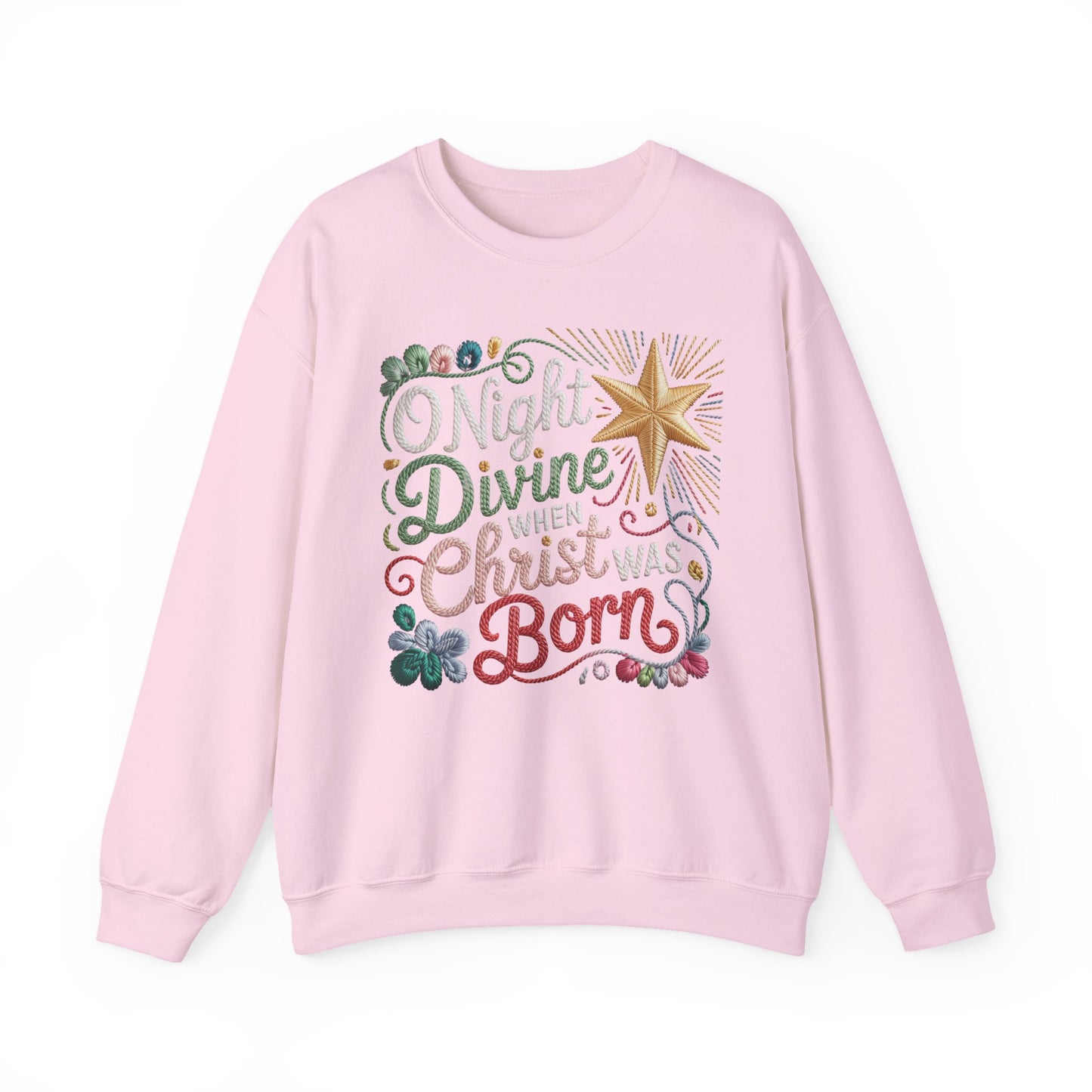 O Holy Night Divine Christmas Star Holiday Sweatshirt Christmas Crewneck