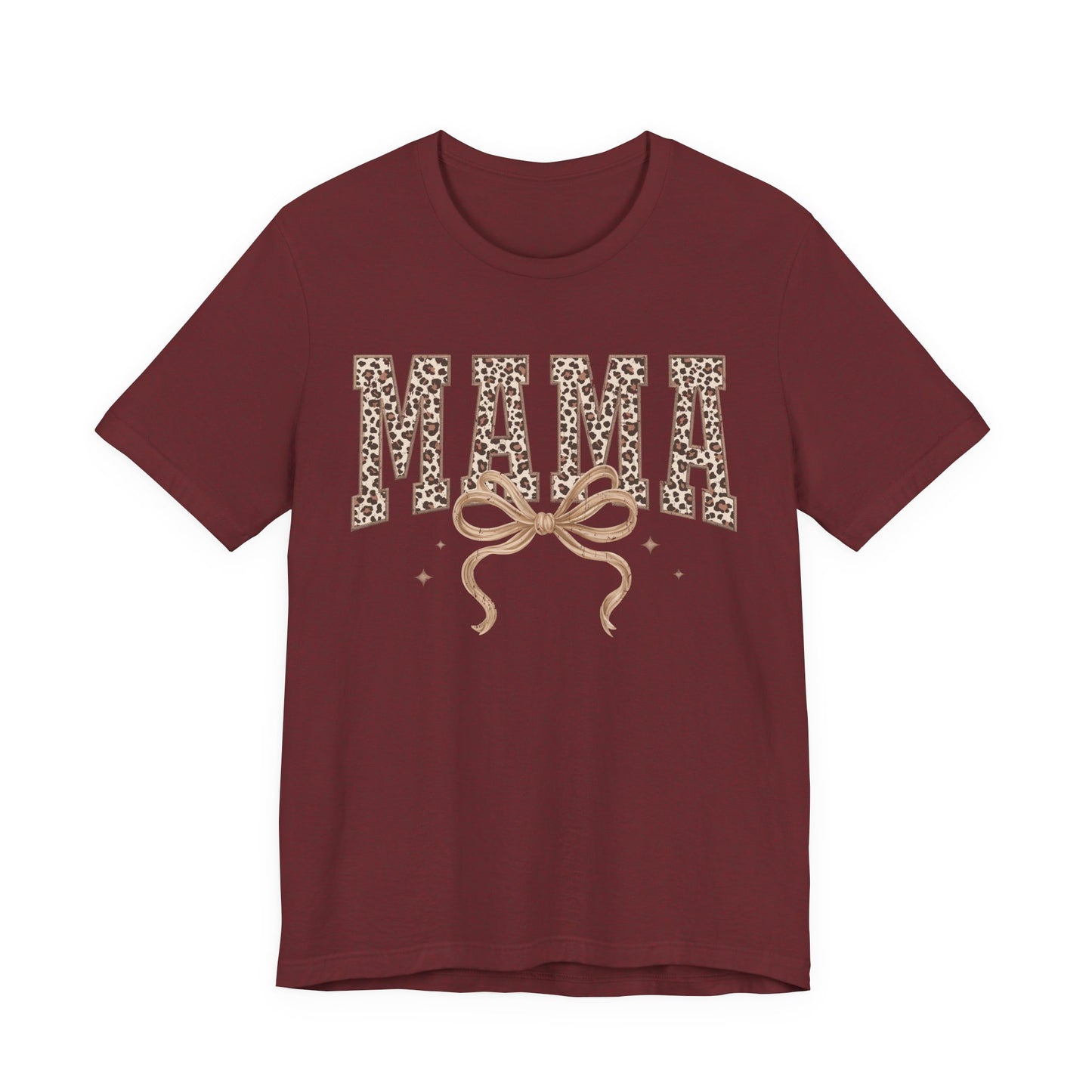Mama Leopard Print Tee — Floral Bow Mother's Day Shirt
