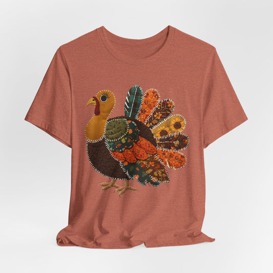 Patchwork Turkey - Thanksgiving Graphic Tee
