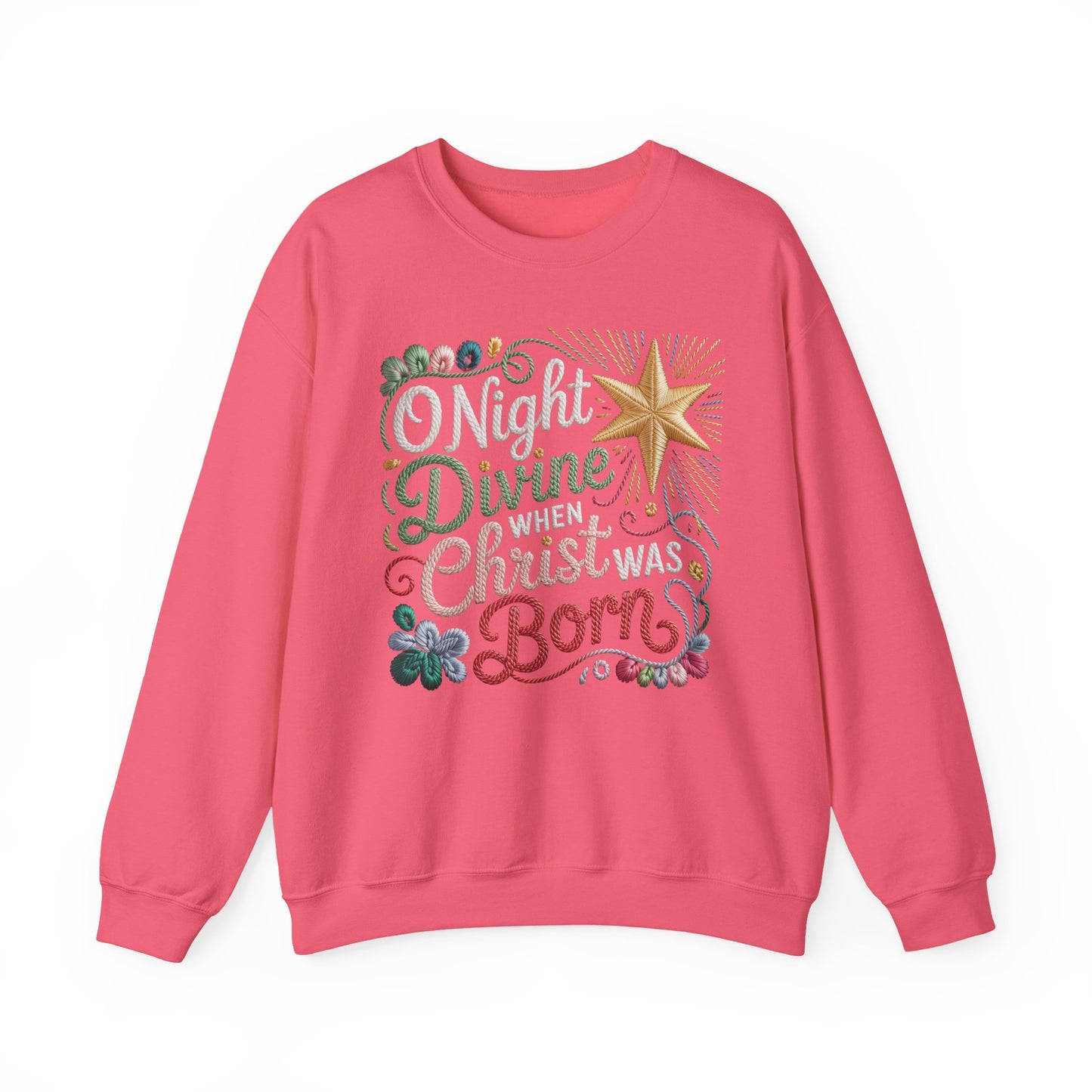 O Holy Night Divine Christmas Star Holiday Sweatshirt Christmas Crewneck