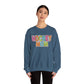 Colorful Dalmation Print Hockey Mom Crewneck Sweatshirt