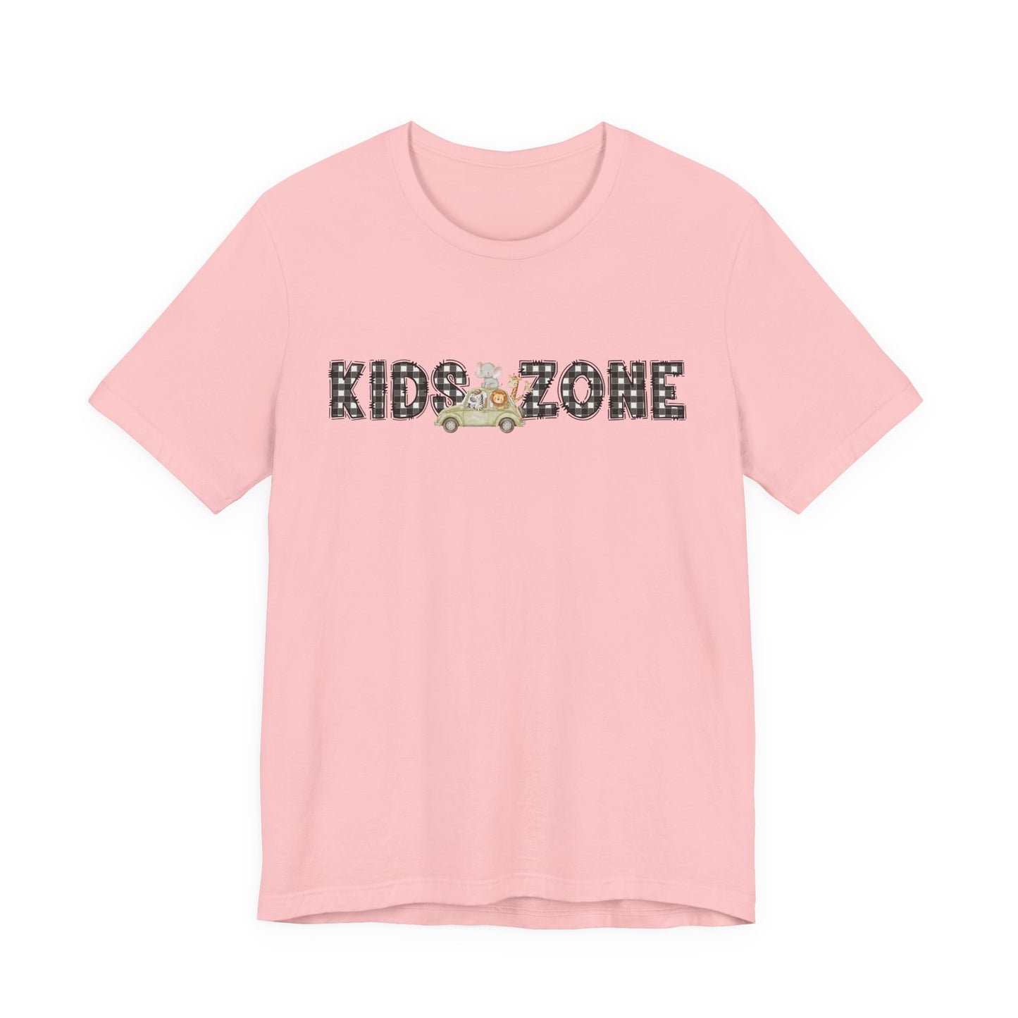 Kids Zone Daycare T-Shirt — Checkered Safari