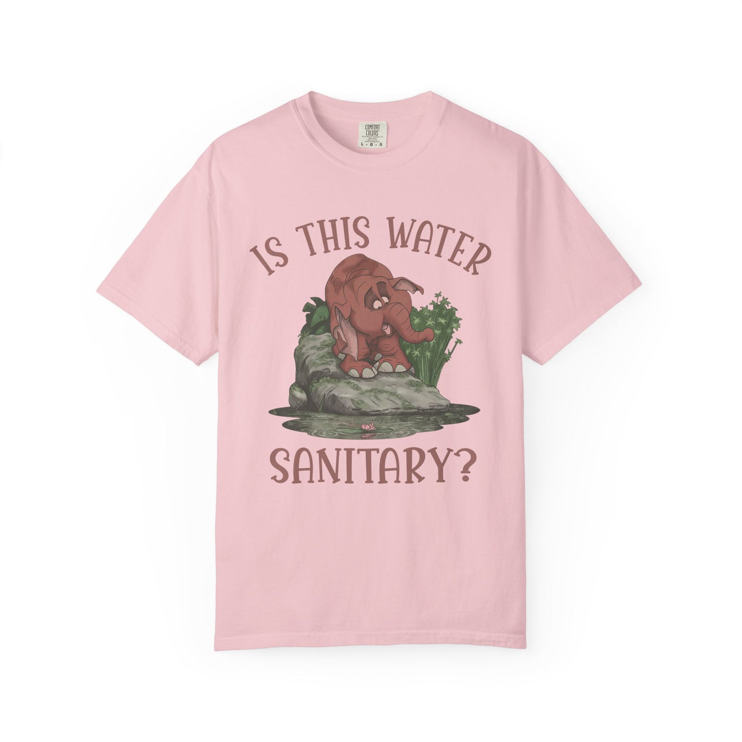 Cute Elephant Character Tee - Is This Water Sanitary?