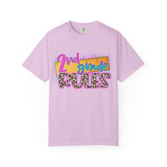 Second Grade Rules T-Shirt, Fun Shirt, Unisex Garment-Dyed Tee, Back to School Top, Teacher Gift